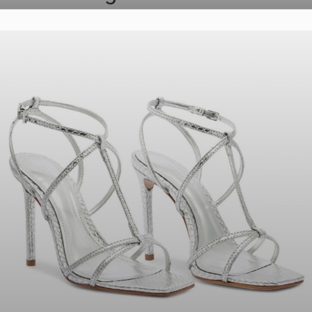 NWT - Silver Sandals by Schutz size US6